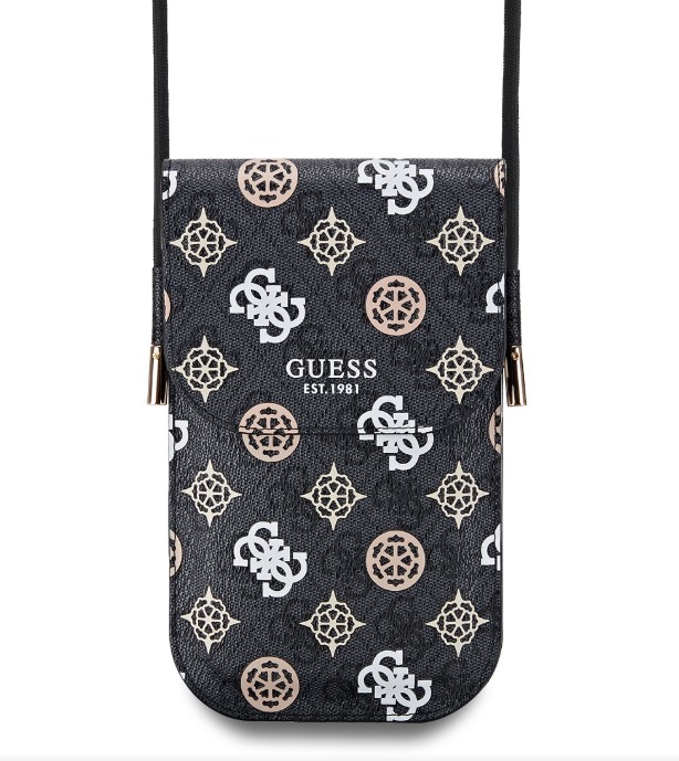 Guess PU 4G Peony Multicolor Taška na Telefon Black