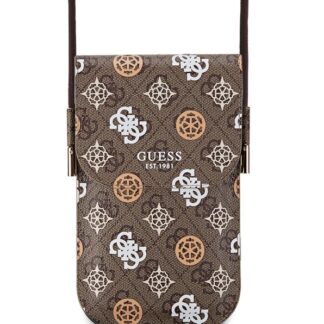 Guess PU 4G Peony Multicolor Taška na Telefon Brown