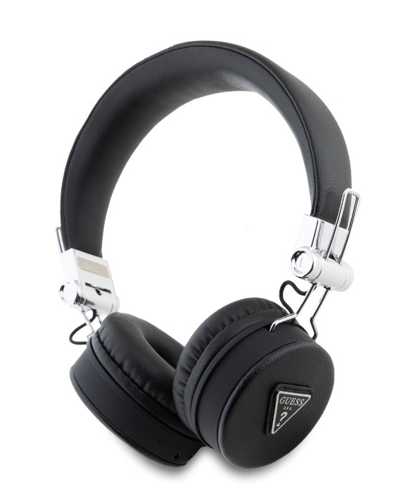 Guess PU Grained Triangle Logo ENC Bezdrátová Sluchátka Black