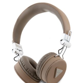 Guess PU Grained Triangle Logo ENC Bezdrátová Sluchátka Brown