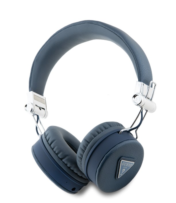 Guess PU Grained Triangle Logo ENC Bezdrátová Sluchátka Blue