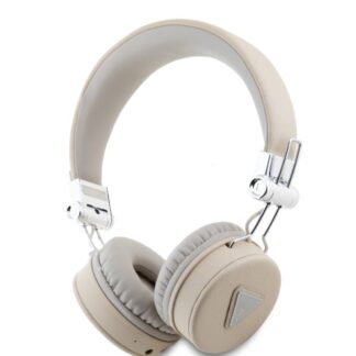 Guess PU Grained Triangle Logo ENC Bezdrátová Sluchátka Beige