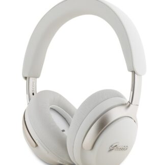 Guess PU Leather Script Logo ANC/ENC Bezdrátová Sluchátka White