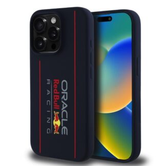 Red Bull Silicone Vertical Logo MagSafe Zadní Kryt pro iPhone 15 Pro Navy