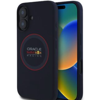 Red Bull Silicone Red Ring MagSafe Zadní Kryt pro iPhone 16 Navy