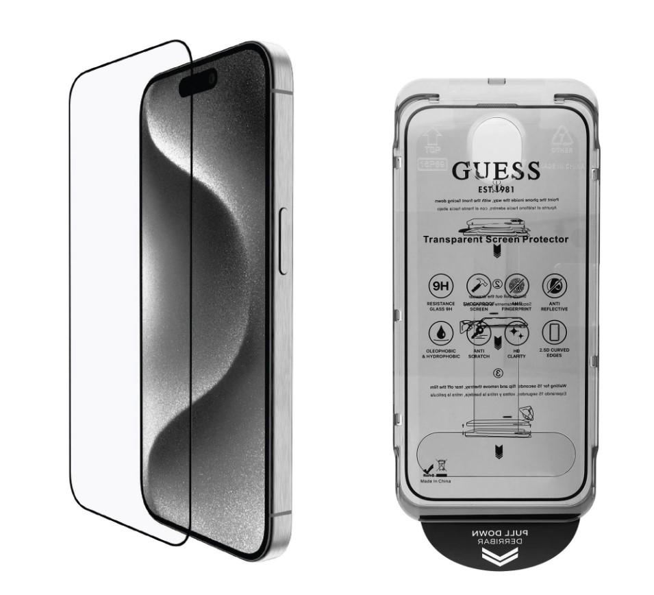 Guess Tvrzené Sklo 2.5D pro iPhone 16 Pro Max Black