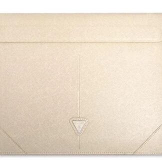 Guess pouzdro 16" béžové logo Saffiano Triangle
