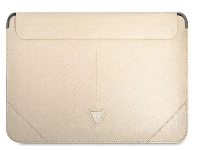 Guess pouzdro 16" béžové logo Saffiano Triangle